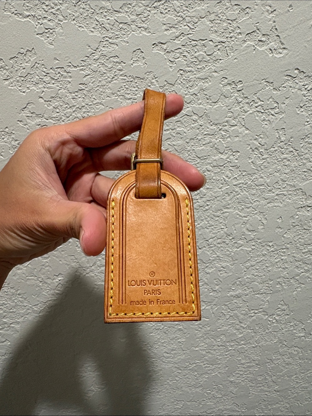 Louis Vuitton Mini Vachetta Leather Luggage Tag in Tan